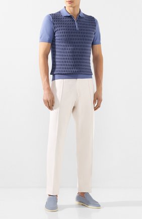Мужские замшевые лоферы summer walk LORO PIANA голубого цвета по цене 58550 руб., арт. FAE8124 | Фото 2 Мужские замшевые лоферы summer walk LORO PIANA голубого цвета, арт. FAE8124 | Фото 2