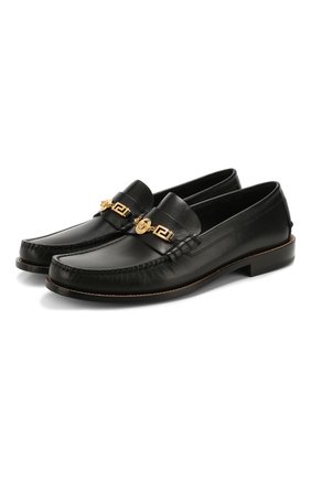Мужские кожаные лоферы VERSACE черного цвета по цене 55550 руб., арт. DSU7861/D4VFC | Фото 1 Мужские кожаные лоферы VERSACE черного цвета, арт. DSU7861/D4VFC | Фото 1