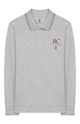 Детское хлопковое поло BRUNELLO CUCINELLI серого цвета по цене 18150 руб., арт. BBT639719G | Фото 1 Детское хлопковое поло BRUNELLO CUCINELLI серого цвета, арт. BBT639719G | Фото 1