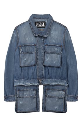 Детская джинсовая куртка DIESEL голубого цвета по цене 27950 руб., арт. 00J4SL-KXB33 | Фото 1 Детская джинсовая куртка DIESEL голубого цвета, арт. 00J4SL-KXB33 | Фото 1 (Материал внешний: Хлопок, Деним; Рукава: Длинные; Статус проверки: Проверена категория; Кросс-КТ: Деним, Сезон: лето; Ростовка одежда: 10 - 11 лет | 140 - 146см, 12 лет | 152 см, 13 - 15 лет | 158 см, 16 лет | 164 см, 8 лет | 128 см)