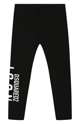 Детские хлопковые джоггеры DSQUARED2 черного цвета по цене 12900 руб., арт. DQ04EZ-D00RG | Фото 1 Детские хлопковые джоггеры DSQUARED2 черного цвета, арт. DQ04EZ-D00RG | Фото 1