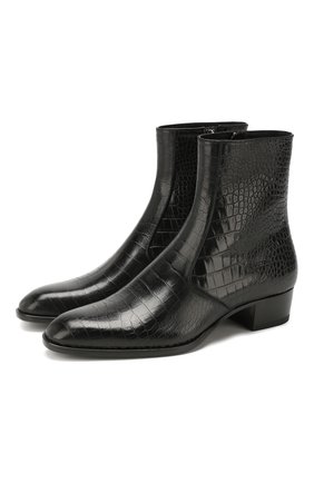 Мужские кожаные сапоги SAINT LAURENT черного цвета по цене 67800 руб., арт. 549291/06A00 | Фото 1 Мужские кожаные сапоги SAINT LAURENT черного цвета, арт. 549291/06A00 | Фото 1