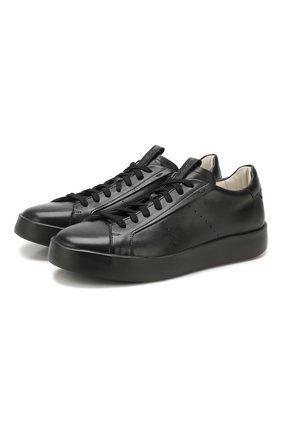Мужские кожаные кеды SANTONI черного цвета по цене 37300 руб., арт. MBWI21262NEAXDPRN01 | Фото 1 Мужские кожаные кеды SANTONI черного цвета, арт. MBWI21262NEAXDPRN01 | Фото 1