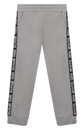 Детские хлопковые джоггеры BALMAIN серого цвета по цене 23050 руб., арт. 6M6557/MX270/12-16 | Фото 1 Детские хлопковые джоггеры BALMAIN серого цвета, арт. 6M6557/MX270/12-16 | Фото 1