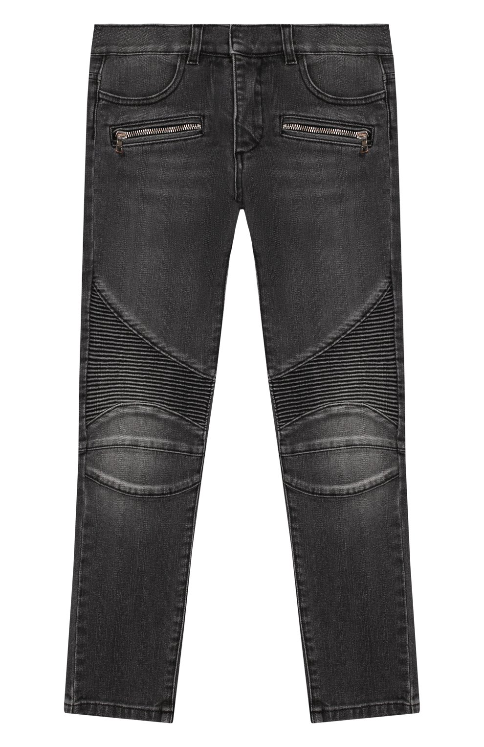 Детские джинсы BALMAIN серого цвета, арт. 6M6560/MD700/4-10 | Фото 1 (Материал внешний: Хлопок; Статус проверки: Проверена категория)