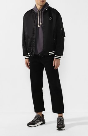 Мужские комбинированные кроссовки BALMAIN серого цвета по цене 45350 руб., арт. TM1C212/LMNR | Фото 2 Мужские комбинированные кроссовки BALMAIN серого цвета, арт. TM1C212/LMNR | Фото 2