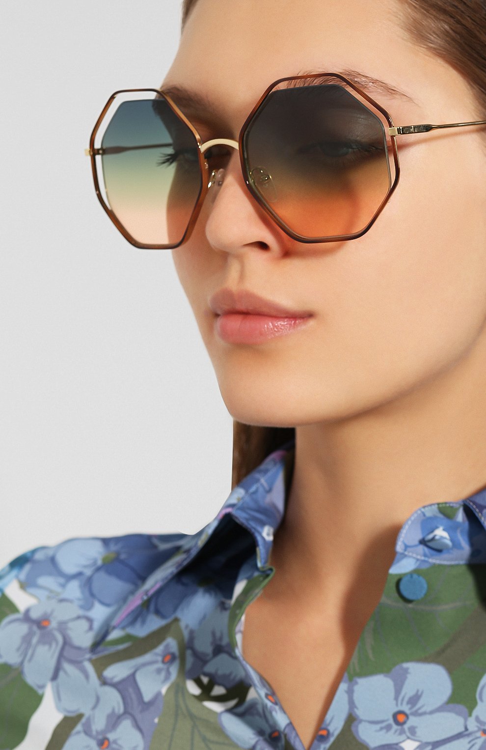 Женские солнцезащитные очки poppy CHLOÉ зеленого цвета, арт. 132S-262 | Фото 2 (Тип очков: С/з; Статус проверки: Проверена категория)