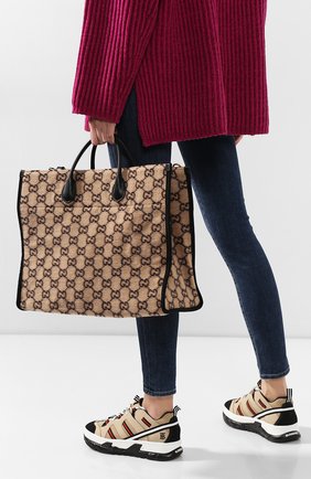Женский сумка-тоут GUCCI бежевого цвета по цене 119500 руб., арт. 598169/G38ET | Фото 2 Женский сумка-тоут GUCCI бежевого цвета, арт. 598169/G38ET | Фото 2