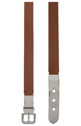 Женский кожаный ремень RALPH LAUREN коричневого цвета, арт. 408789024 | Фото 2 (Статус проверки: Проверена категория; Материал: Натуральная кожа)