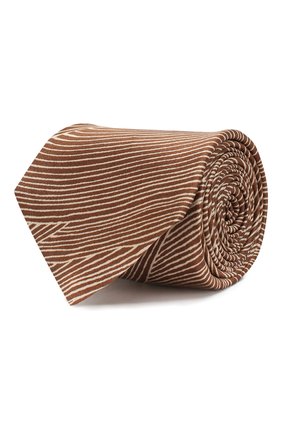 Женский шелковый галстук KITON коричневого цвета, арт. DCRAVK09S75 | Фото 1 (Материал: Текстиль, Шелк; Статус проверки: Проверена категория; Региональные ограничения белый список (Axapta Mercury): RU)