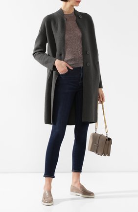 Женские кожаные лоферы SANTONI коричневого цвета по цене 31850 руб., арт. WUYA58673TISCBPHM20 | Фото 2 Женские кожаные лоферы SANTONI коричневого цвета, арт. WUYA58673TISCBPHM20 | Фото 2