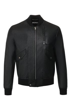 Мужской кожаный бомбер SAINT LAURENT черного цвета по цене 286000 руб., арт. 601620/YC2ZW | Фото 1 Мужской кожаный бомбер SAINT LAURENT черного цвета, арт. 601620/YC2ZW | Фото 1 (Материал подклада: Купро; Принт: Без принта; Мужское Кросс-КТ: Кожа и замша, Верхняя одежда; Рукава: Длинные; Длина (верхняя одежда): Короткие; Кросс-КТ: Куртка; Стили: Кэжуэл)
