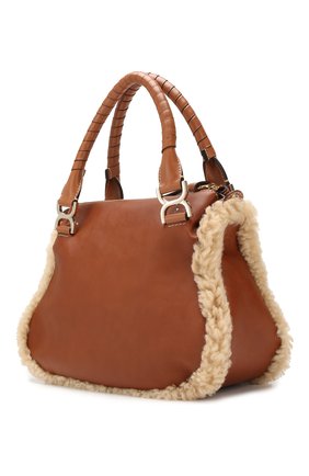 Женская сумка marcie medium CHLOÉ светло-коричневого цвета по цене 139500 руб., арт. CHC20SS860C17 | Фото 3 Женская сумка marcie medium CHLOÉ светло-коричневого цвета, арт. CHC20SS860C17 | Фото 3