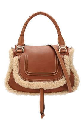 Женская сумка marcie medium CHLOÉ светло-коричневого цвета по цене 139500 руб., арт. CHC20SS860C17 | Фото 6 Женская сумка marcie medium CHLOÉ светло-коричневого цвета, арт. CHC20SS860C17 | Фото 6
