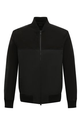 Мужской кожаный бомбер Z ZEGNA черного цвета по цене 196000 руб., арт. VU065/ZZ926 | Фото 1 Мужской кожаный бомбер Z ZEGNA черного цвета, арт. VU065/ZZ926 | Фото 1 (Рукава: Длинные; Длина (верхняя одежда): Короткие; Материал подклада: Синтетический материал; Принт: Без принта; Мужское Кросс-КТ: Кожа и замша, Верхняя одежда; Кросс-КТ: Куртка; Стили: Кэжуэл)