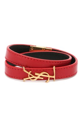 Женский кожаный браслет SAINT LAURENT красного цвета по цене 24400 руб., арт. 536073/BL40J | Фото 1 Женский кожаный браслет SAINT LAURENT красного цвета, арт. 536073/BL40J | Фото 1