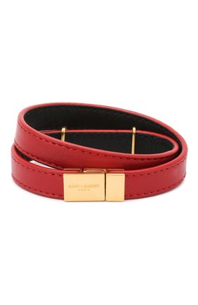 Женский кожаный браслет SAINT LAURENT красного цвета по цене 24400 руб., арт. 536073/BL40J | Фото 2 Женский кожаный браслет SAINT LAURENT красного цвета, арт. 536073/BL40J | Фото 2