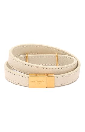Женский кожаный браслет SAINT LAURENT белого цвета по цене 24400 руб., арт. 536073/05B3J | Фото 2 Женский кожаный браслет SAINT LAURENT белого цвета, арт. 536073/05B3J | Фото 2
