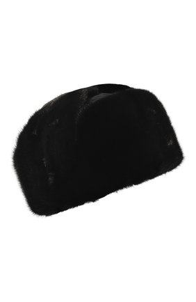 Мужская шапка-ушанка из меха норки KUSSENKOVV черного цвета, арт. 331512802158 | Фото 1 (Материал: Натуральный мех; Статус проверки: Проверена категория)