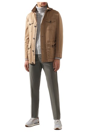 Мужские хлопковые брюки BRUNELLO CUCINELLI хаки цвета по цене 33700 руб., арт. M289LB1150 | Фото 2 Мужские хлопковые брюки BRUNELLO CUCINELLI хаки цвета, арт. M289LB1150 | Фото 2