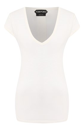 Женская льняная футболка TOM FORD белого цвета по цене 49050 руб., арт. TSJ320-FAX609 | Фото 1 Женская льняная футболка TOM FORD белого цвета, арт. TSJ320-FAX609 | Фото 1