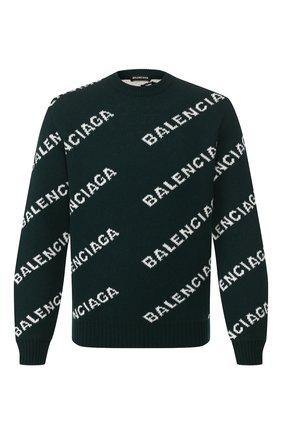 Мужской шерстяной свитер BALENCIAGA зеленого цвета по цене 68750 руб., арт. 547831/T1473 | Фото 1 Мужской шерстяной свитер BALENCIAGA зеленого цвета, арт. 547831/T1473 | Фото 1