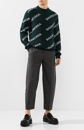 Мужской шерстяной свитер BALENCIAGA зеленого цвета по цене 68750 руб., арт. 547831/T1473 | Фото 2 Мужской шерстяной свитер BALENCIAGA зеленого цвета, арт. 547831/T1473 | Фото 2