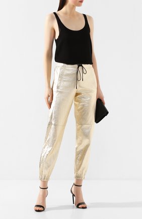 Женская майка из вискозы SAINT LAURENT черного цвета по цене 34550 руб., арт. 612001/Y103W | Фото 2 Женская майка из вискозы SAINT LAURENT черного цвета, арт. 612001/Y103W | Фото 2