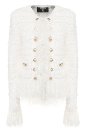 Женский жакет BALMAIN белого цвета по цене 194500 руб., арт. TF17554/K007 | Фото 1 Женский жакет BALMAIN белого цвета, арт. TF17554/K007 | Фото 1
