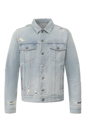 Мужская джинсовая куртка BALMAIN синего цвета, арт. TH18640/Z101 | Фото 1 (Материал внешний: Хлопок, Деним; Длина (верхняя одежда): Короткие; Рукава: Длинные; Мужское Кросс-КТ: Верхняя одежда; Кросс-КТ: Куртка, Деним; Статус проверки: Проверена категория)
