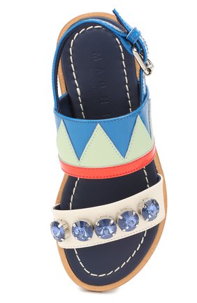 Детские кожаные сандалии MARNI разноцветного цвета, арт. 64530/28-35 | Фото 4 (Материал внешний: Кожа; Материал внутренний: Натуральная кожа; Статус проверки: Проверена категория)