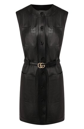 Женское кожаное платье GUCCI черного цвета по цене 245900 руб., арт. 599065/XNAH0 | Фото 1 Женское кожаное платье GUCCI черного цвета, арт. 599065/XNAH0 | Фото 1