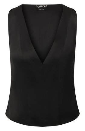 Женский шелковый топ TOM FORD черного цвета по цене 88200 руб., арт. TS1891-FAX604 | Фото 1 Женский шелковый топ TOM FORD черного цвета, арт. TS1891-FAX604 | Фото 1