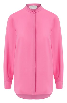 Женская шелковая рубашка ALEXANDER MCQUEEN розового цвета по цене 83150 руб., арт. 610772/QBAAF | Фото 1 Женская шелковая рубашка ALEXANDER MCQUEEN розового цвета, арт. 610772/QBAAF | Фото 1
