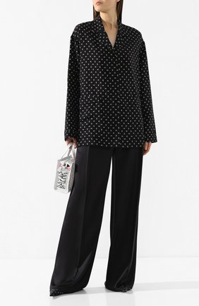 Женская шелковая рубашка BALENCIAGA черного цвета по цене 103500 руб., арт. 602450/TFLD2 | Фото 2 Женская шелковая рубашка BALENCIAGA черного цвета, арт. 602450/TFLD2 | Фото 2