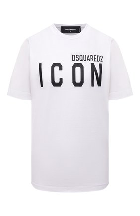 Женская хлопковая футболка DSQUARED2 белого цвета по цене 18700 руб., арт. S80GC0001/S23009 | Фото 1 Женская хлопковая футболка DSQUARED2 белого цвета, арт. S80GC0001/S23009 | Фото 1