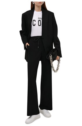 Женская хлопковая футболка DSQUARED2 белого цвета по цене 18700 руб., арт. S80GC0001/S23009 | Фото 2 Женская хлопковая футболка DSQUARED2 белого цвета, арт. S80GC0001/S23009 | Фото 2