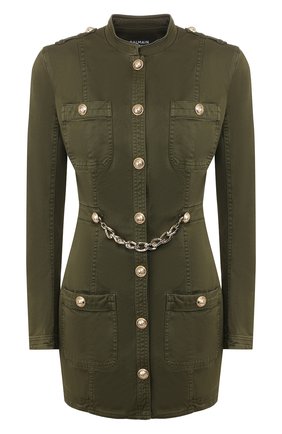 Женское джинсовое платье BALMAIN хаки цвета по цене 132500 руб., арт. TF17732/C195 | Фото 1 Женское джинсовое платье BALMAIN хаки цвета, арт. TF17732/C195 | Фото 1