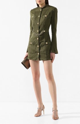Женское джинсовое платье BALMAIN хаки цвета по цене 132500 руб., арт. TF17732/C195 | Фото 2 Женское джинсовое платье BALMAIN хаки цвета, арт. TF17732/C195 | Фото 2