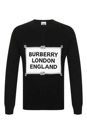 Мужской шерстяной джемпер BURBERRY черного цвета по цене 45200 руб., арт. 8023660 | Фото 1 Мужской шерстяной джемпер BURBERRY черного цвета, арт. 8023660 | Фото 1