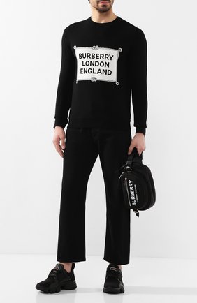 Мужской шерстяной джемпер BURBERRY черного цвета по цене 45200 руб., арт. 8023660 | Фото 2 Мужской шерстяной джемпер BURBERRY черного цвета, арт. 8023660 | Фото 2