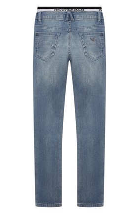 Детские джинсы EMPORIO ARMANI синего цвета по цене 9950 руб., арт. 3H4J17/4DFNZ | Фото 2 Детские джинсы EMPORIO ARMANI синего цвета, арт. 3H4J17/4DFNZ | Фото 2