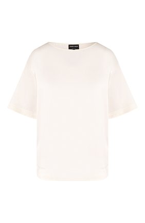 Женская шелковая блузка GIORGIO ARMANI белого цвета по цене 97950 руб., арт. 0SHCCZ20/TZ487 | Фото 1 Женская шелковая блузка GIORGIO ARMANI белого цвета, арт. 0SHCCZ20/TZ487 | Фото 1