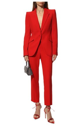Женский жакет ALEXANDER MCQUEEN красного цвета по цене 157000 руб., арт. 610628/QEAAA | Фото 2 Женский жакет ALEXANDER MCQUEEN красного цвета, арт. 610628/QEAAA | Фото 2