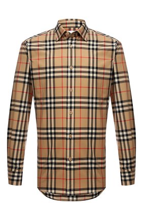 Мужская хлопковая рубашка BURBERRY бежевого цвета по цене 24900 руб., арт. 8020863 | Фото 1 Мужская хлопковая рубашка BURBERRY бежевого цвета, арт. 8020863 | Фото 1