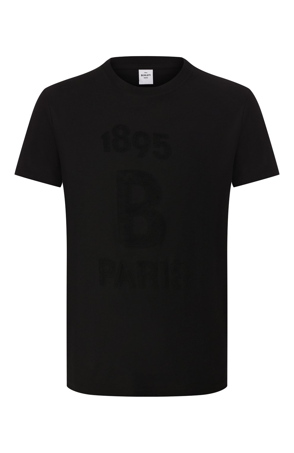 Мужская хлопковая футболка BERLUTI черного цвета, арт. R17JRS39-002 | Фото 1 (Принт: Без принта; Рукава: Короткие; Длина (для топов): Стандартные; Материал внешний: Хлопок; Стили: Кэжуэл; Статус проверки: Проверена категория)