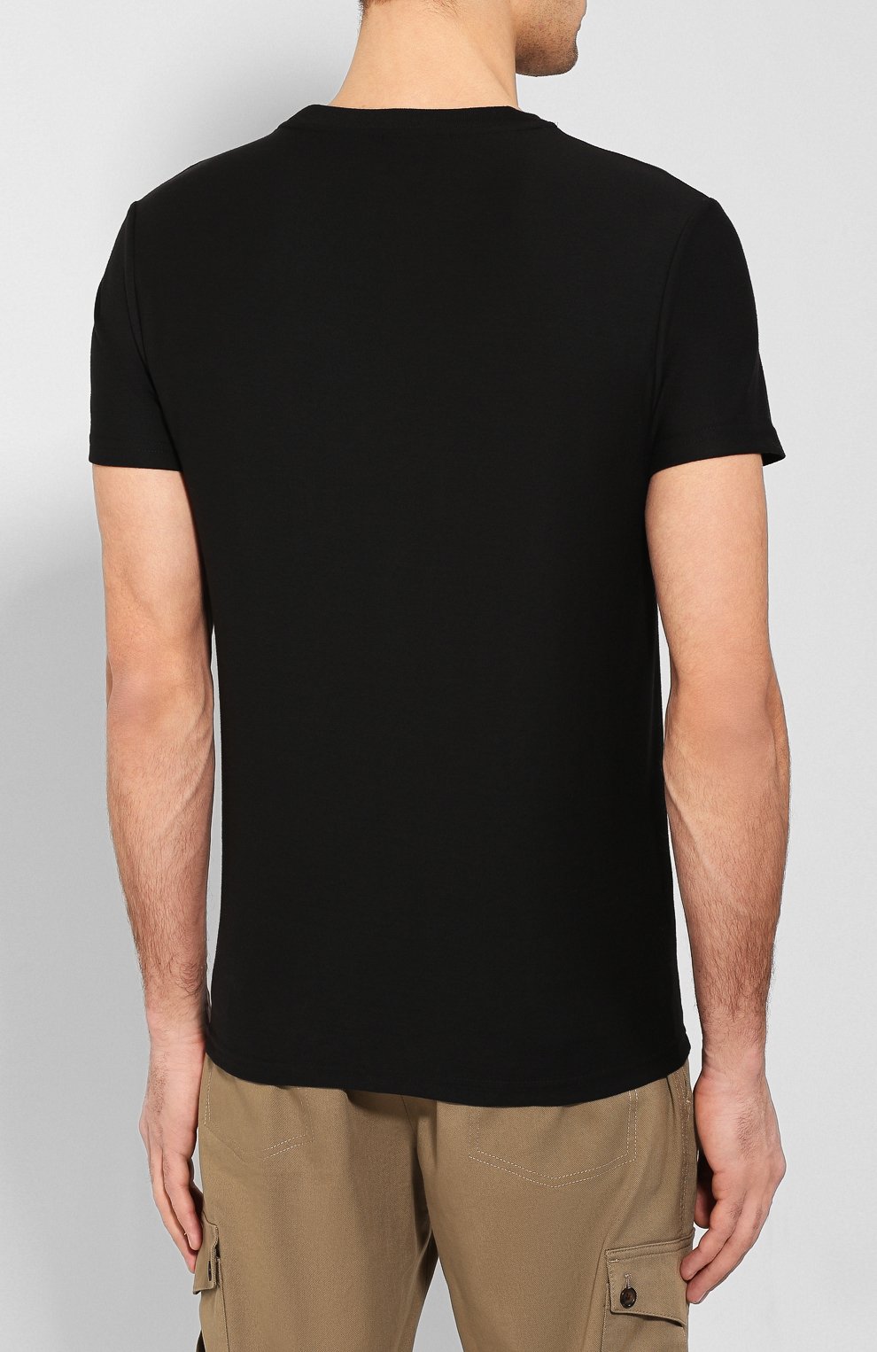 Мужская хлопковая футболка BERLUTI черного цвета, арт. R17JRS39-002 | Фото 4 (Принт: Без принта; Рукава: Короткие; Длина (для топов): Стандартные; Материал внешний: Хлопок; Стили: Кэжуэл; Статус проверки: Проверена категория)