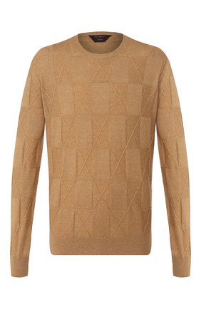 Мужской джемпер из смеси кашемира и льна ZEGNA COUTURE бежевого цвета по цене 93750 руб., арт. CUL21/110 | Фото 1 Мужской джемпер из смеси кашемира и льна ZEGNA COUTURE бежевого цвета, арт. CUL21/110 | Фото 1