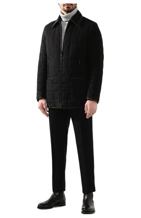 Мужская куртка из смеси шелка и шерсти ZILLI черного цвета, арт. MAS-IF0X0-30291/0004 | Фото 2 (Материал внешний: Шелк, Шерсть; Материал подклада: Шелк; Мужское Кросс-КТ: Верхняя одежда, шерсть и кашемир; Рукава: Длинные; Кросс-КТ: Куртка; Длина (верхняя одежда): До середины бедра; Статус проверки: Проверена категория)