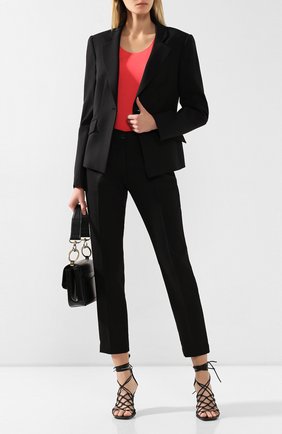 Женский шерстяной жакет EMPORIO ARMANI черного цвета по цене 55900 руб., арт. 0NG37T/02001 | Фото 2 Женский шерстяной жакет EMPORIO ARMANI черного цвета, арт. 0NG37T/02001 | Фото 2